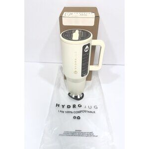 Hydro Jug Traveler 32 Oz Water Bottle With Handle-Huge Cream Rubber Base New